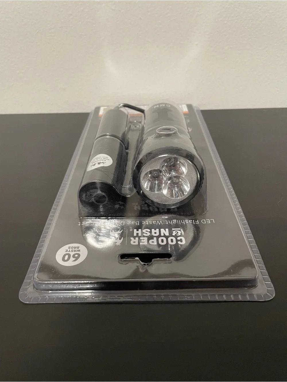 Cooper & Nash LED Flashlight Dog Waste Bag Dispenser Set Black NEW Pet Walking